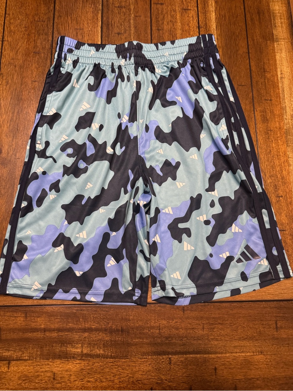 Boys Camo Performance Shorts - Light Blue & Black